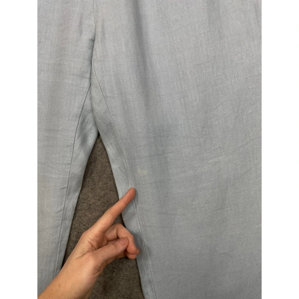 Vintage Polo Ralph Lauren Linen Pants 34x31 Light Blue Herringbone Trousers Read